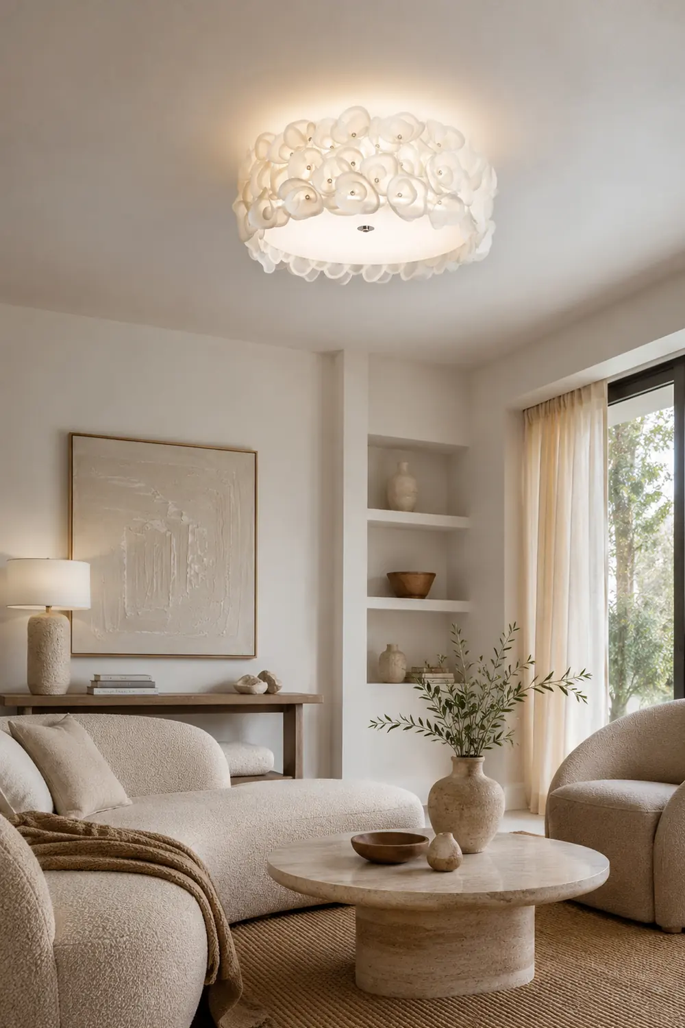 White Hydrangea Ceiling Lamp - Lumpaz