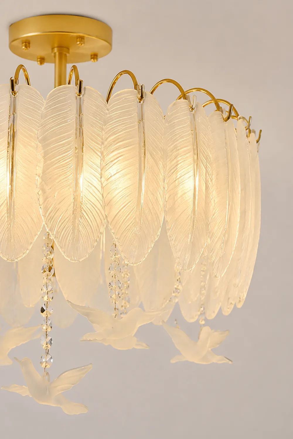 Glass Feather Ceiling Light - Lumpaz