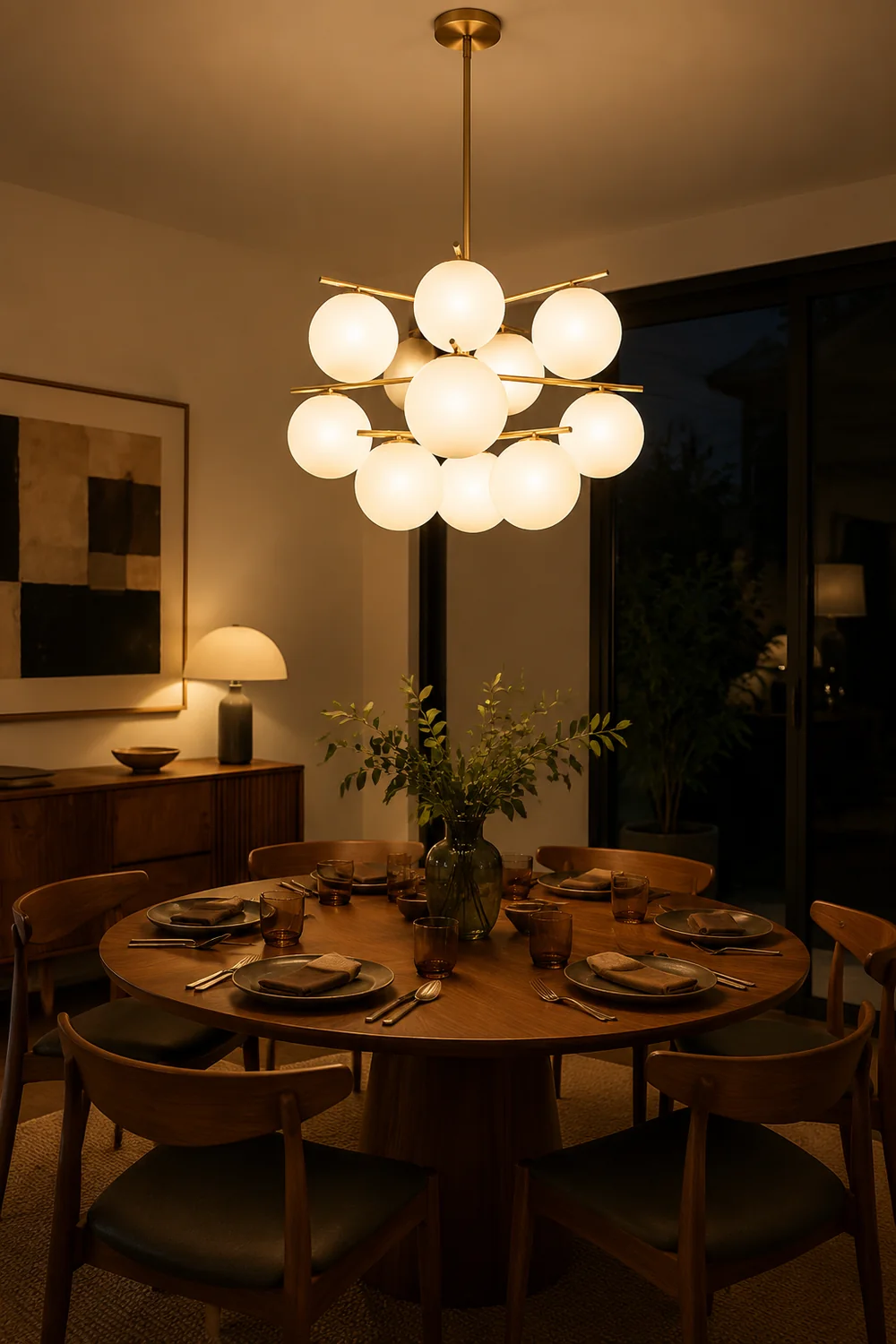 Sphere & Stem Chandelier - Lumpaz