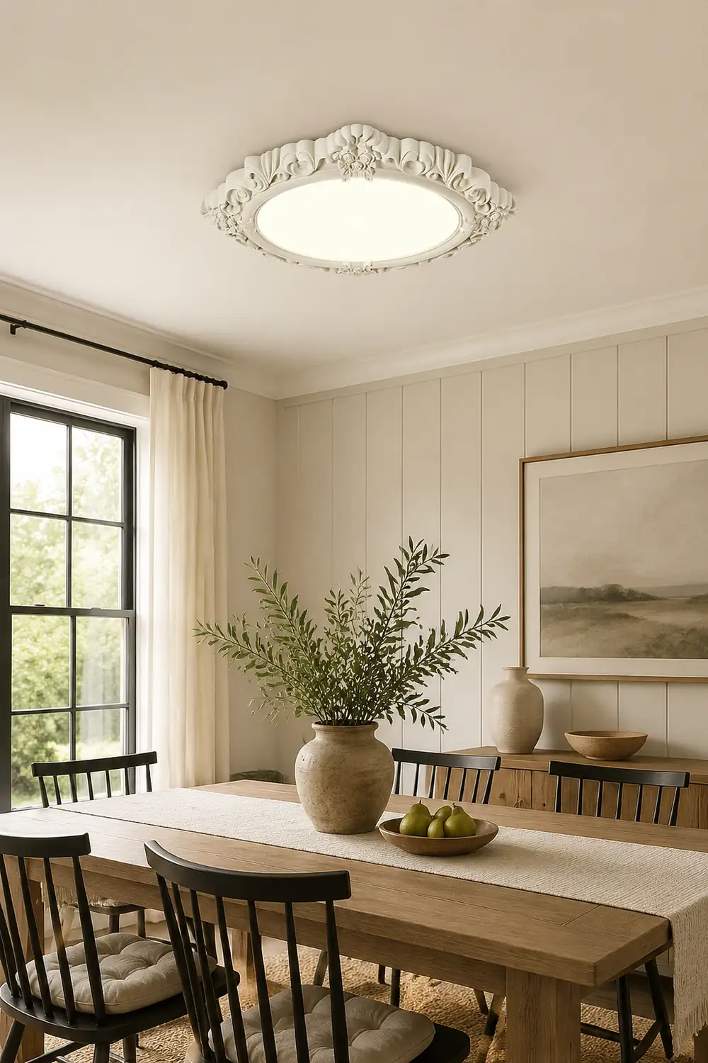 Sculpted Resin Ceiling Lamp - Lumpaz