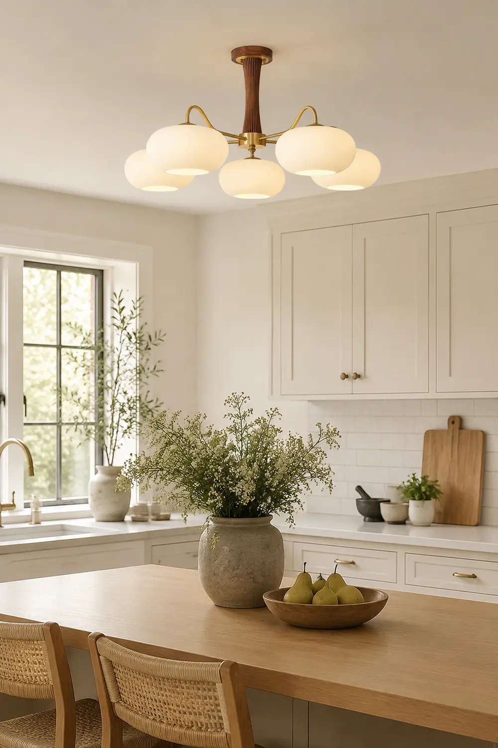 Brass Wooden Persimmon Ceiling Lamp - Lumpaz