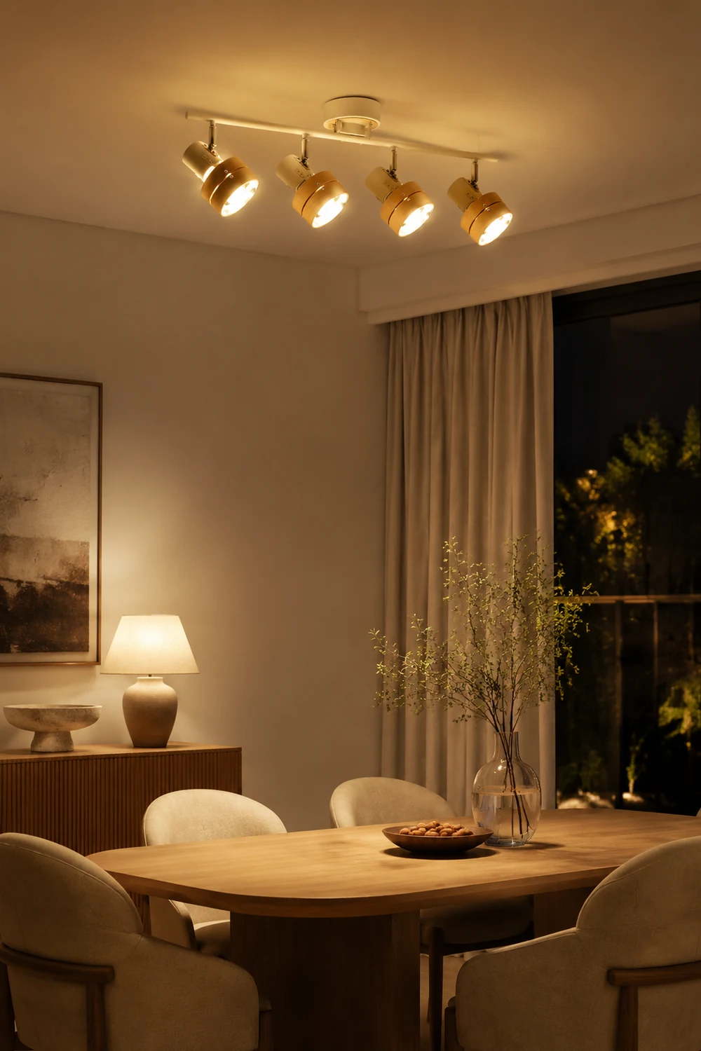 Wooden Adjustable Spot Ceiling Lamp - Lumpaz