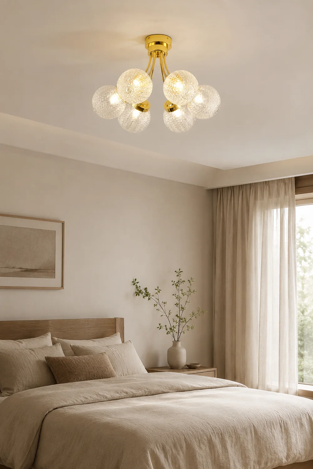 Carved Glass Ceiling Lamp - Lumpaz