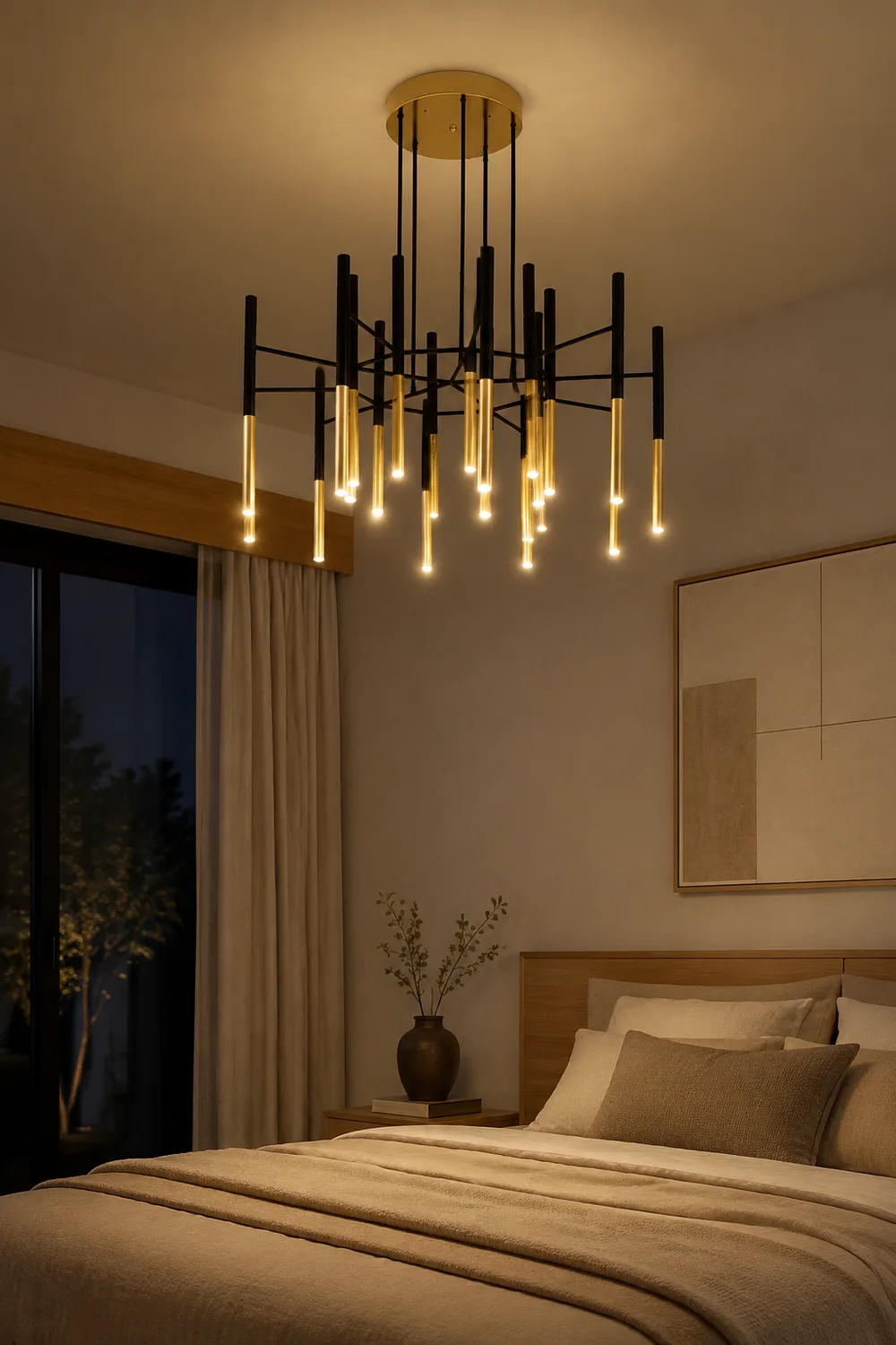 Metal Tubular Chandelier - Lumpaz