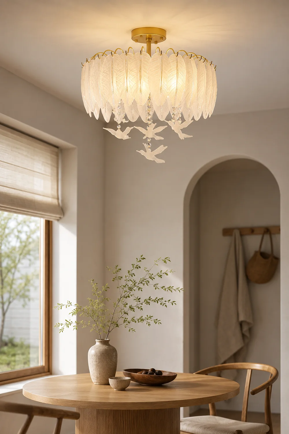 Glass Feather Ceiling Light - Lumpaz