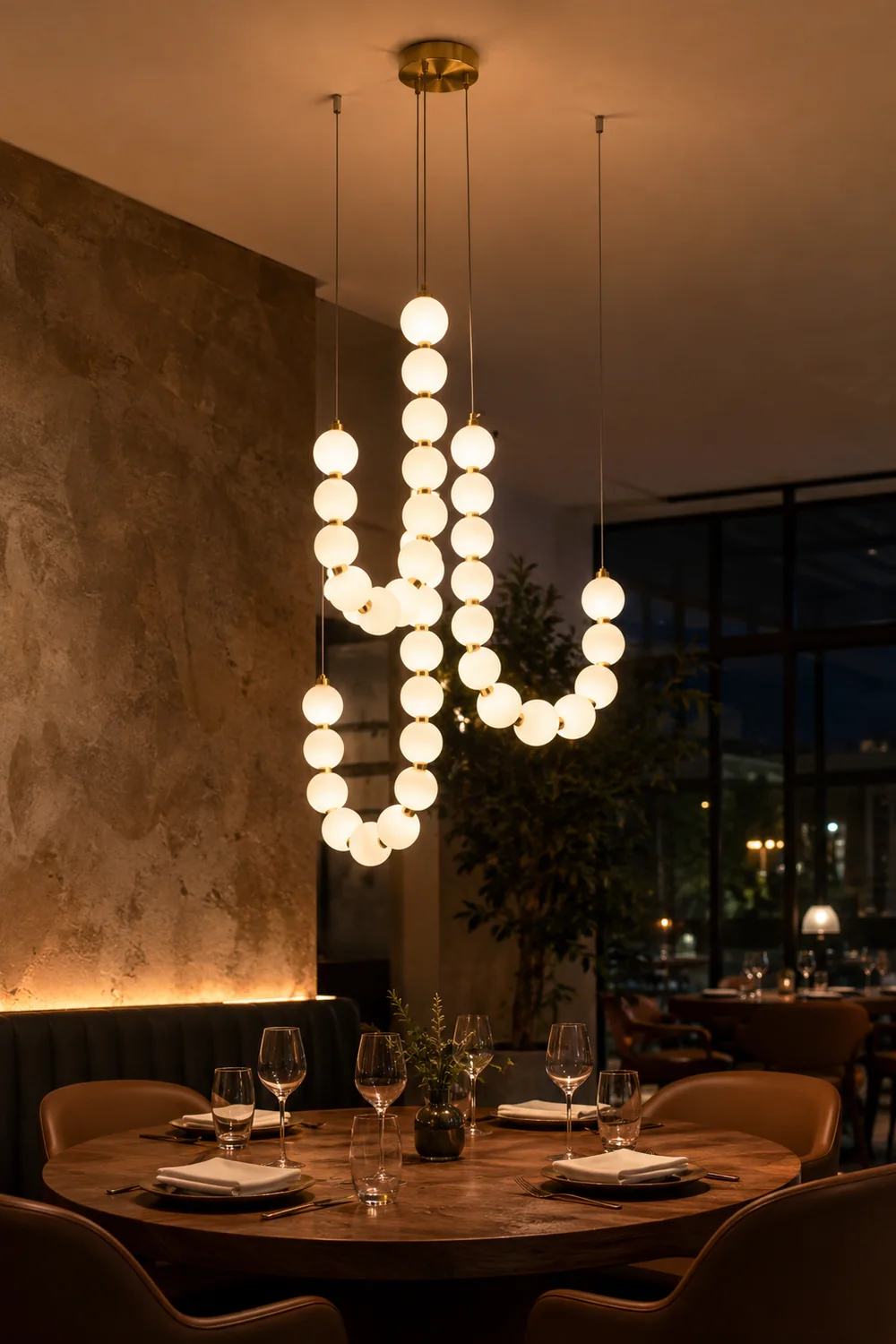 Acrylic Pearl Necklace Chandelier - Lumpaz