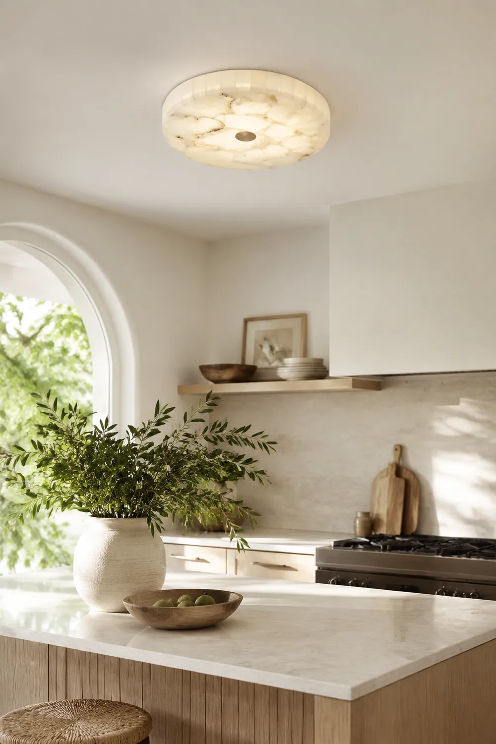Round Alabaster Ceiling Lamp - Lumpaz