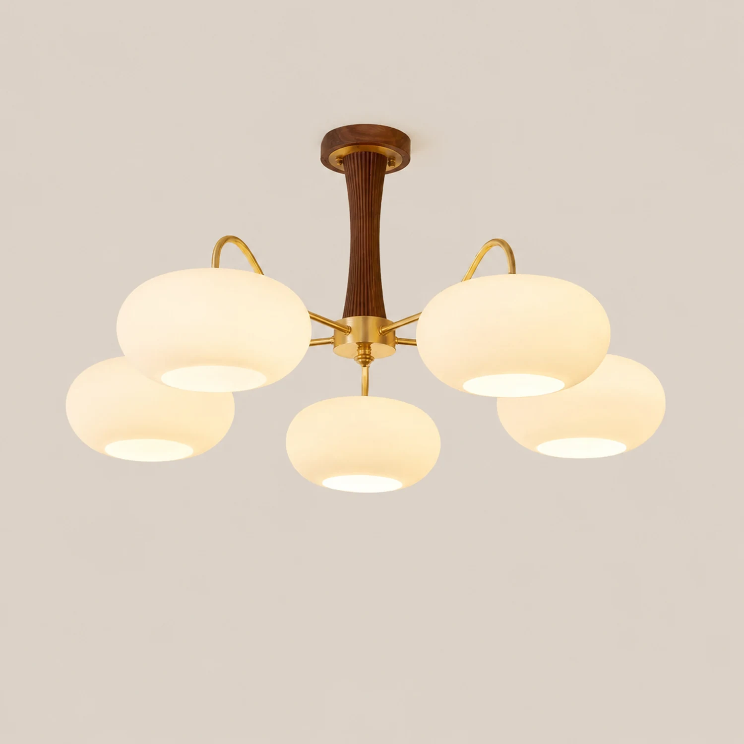 Brass Wooden Persimmon Ceiling Lamp - Lumpaz