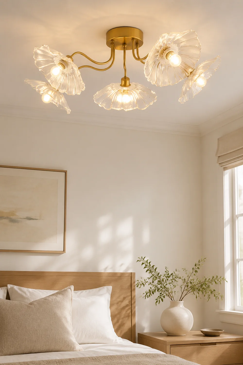 Lotus Leaf Glass Ceiling Lamp - Lumpaz
