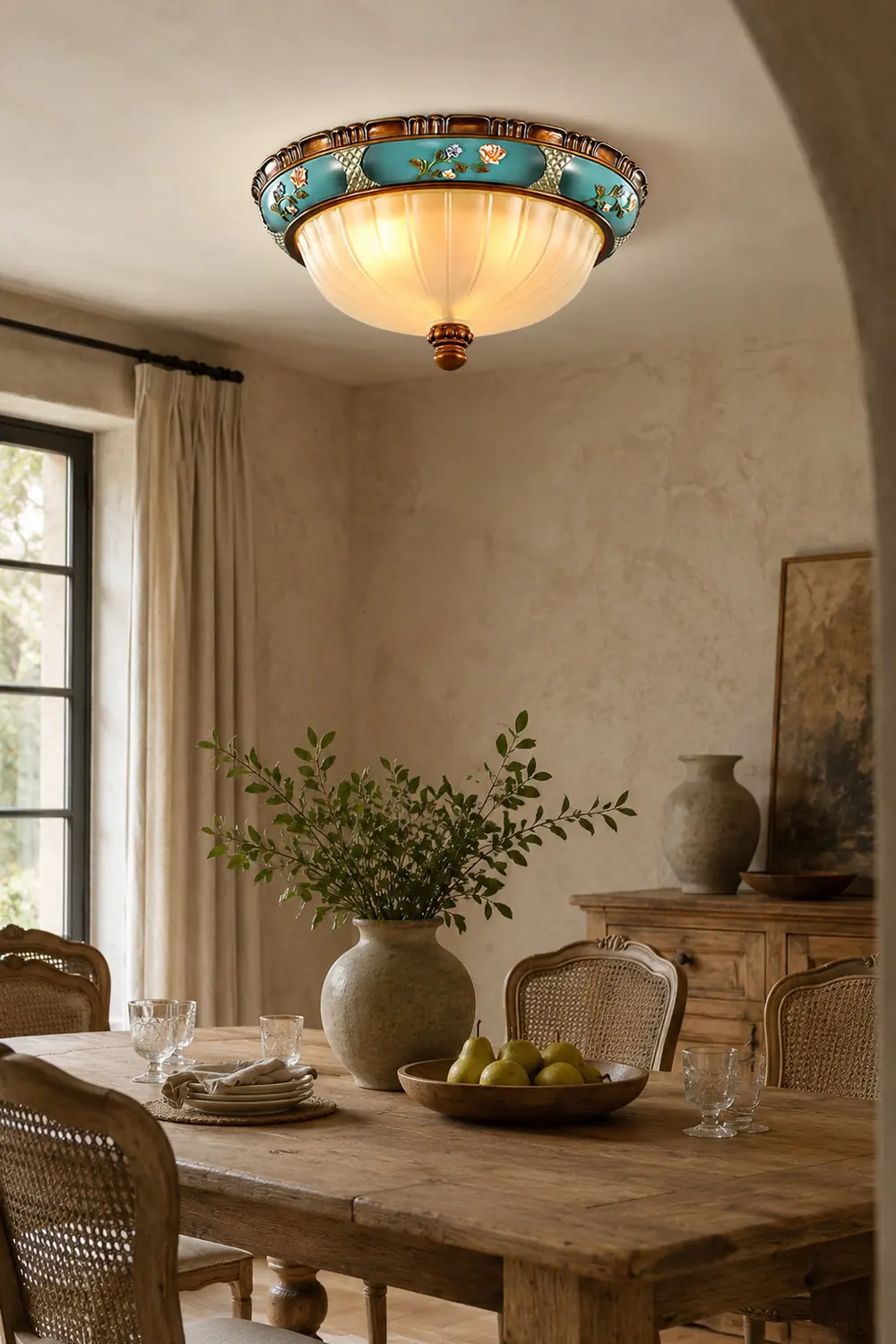 Retro Floral Resin Recessed Ceiling Light - Lumpaz