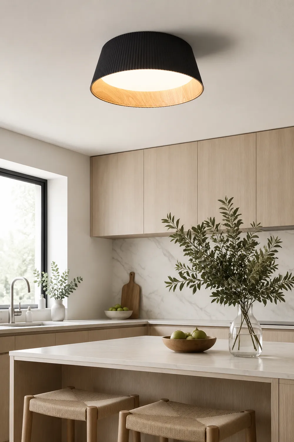 Modern Ribbed Ceiling Light - Lumpaz