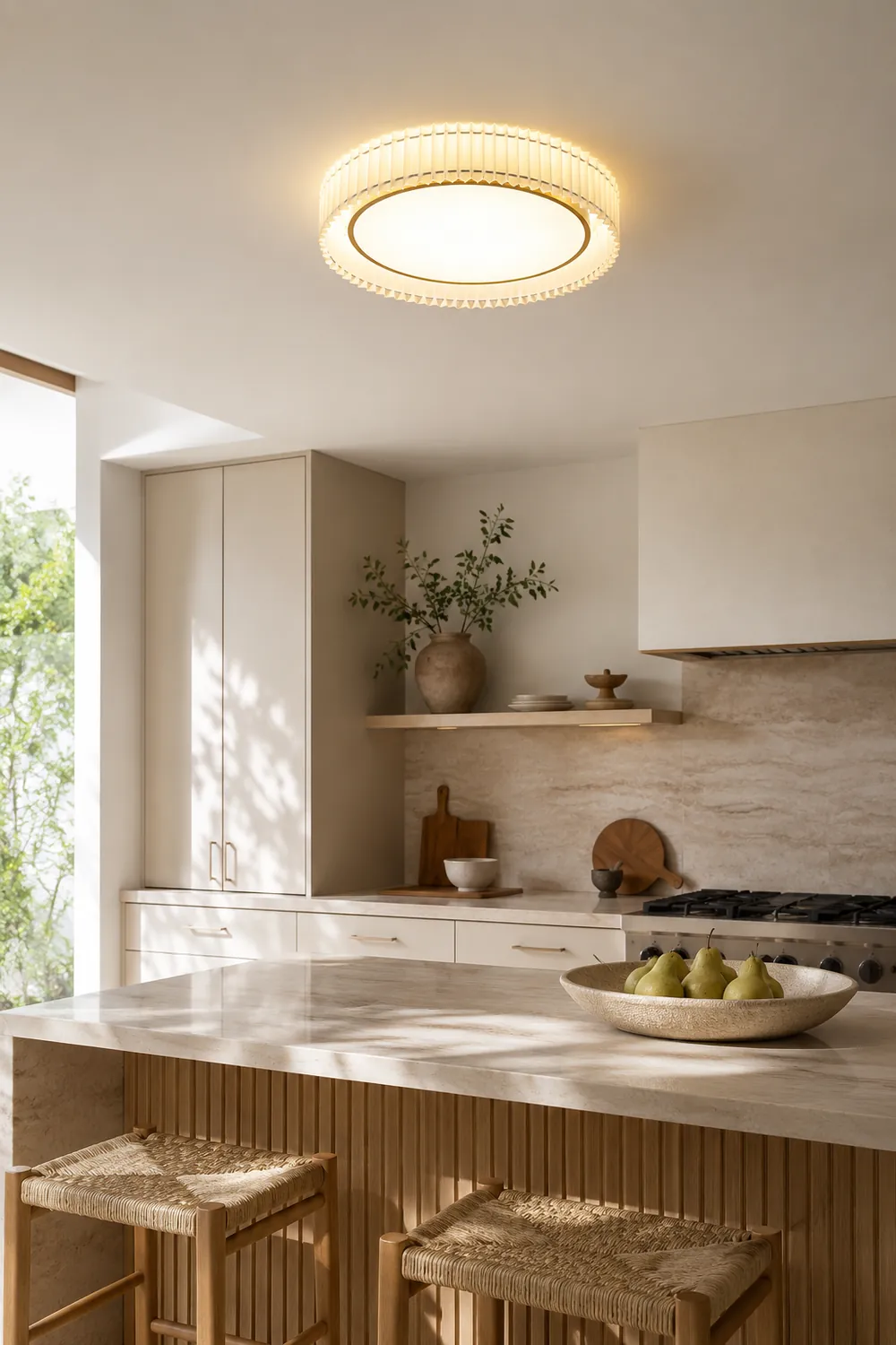 Round Pleated Ceiling Lamp - Lumpaz