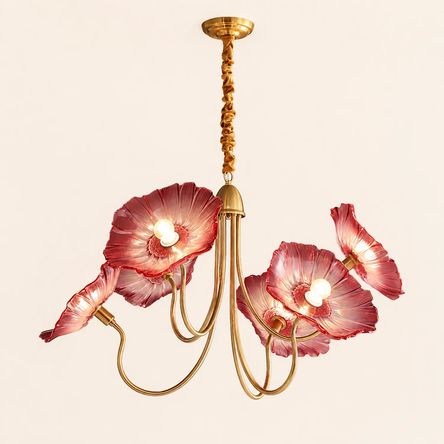 Lotus Leaf Glass Chandelier - Lumpaz