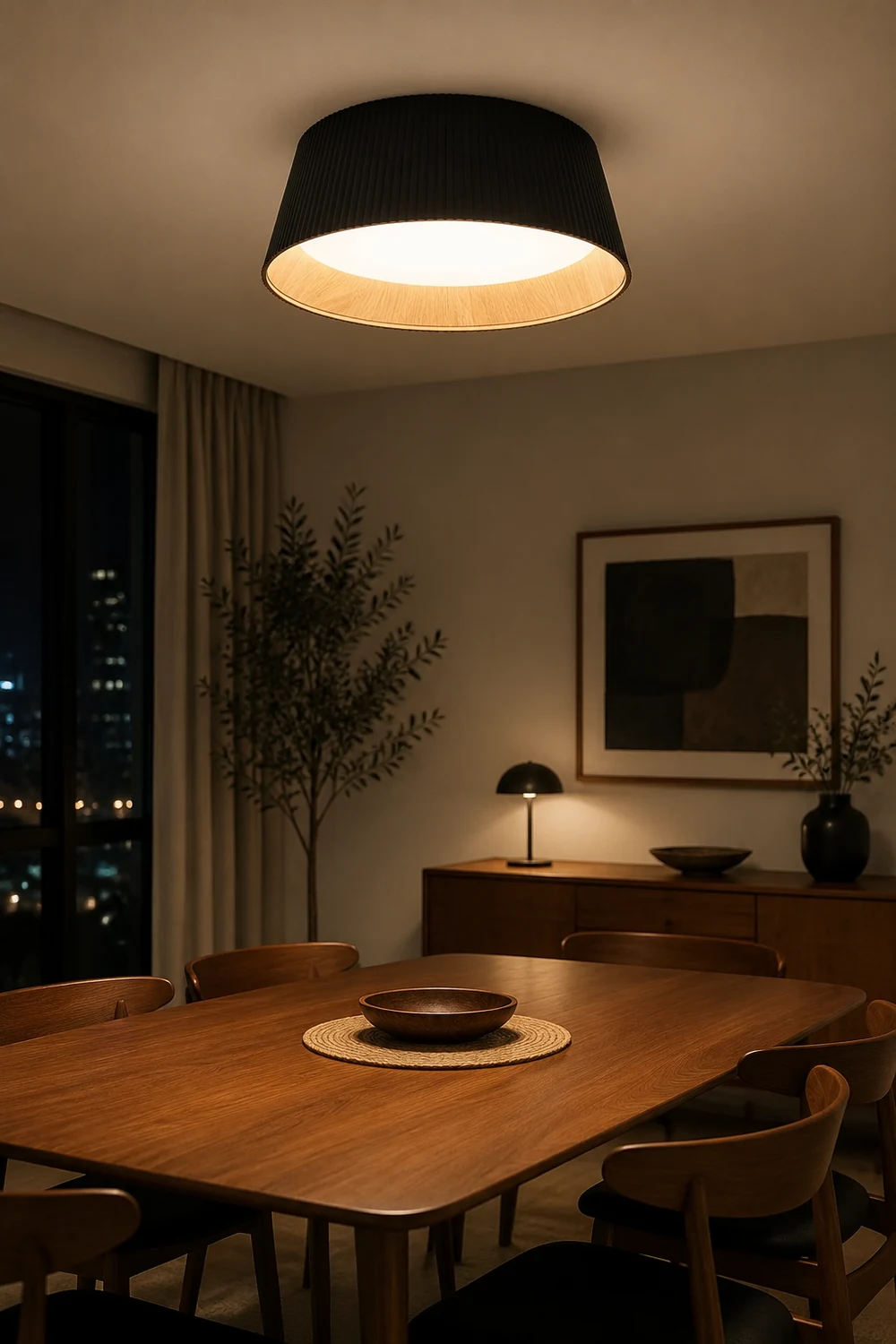 Modern Ribbed Ceiling Light - Lumpaz