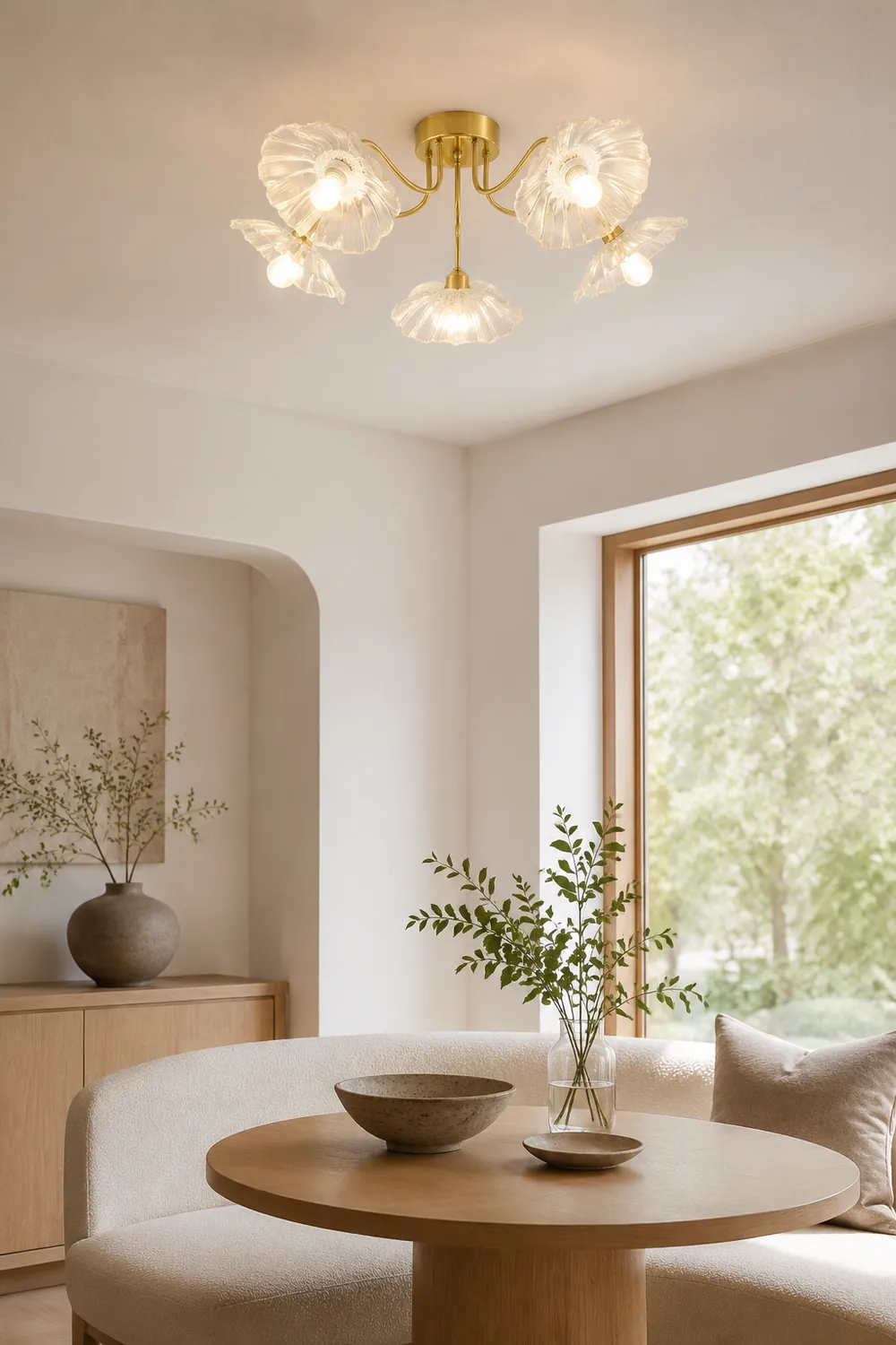 Lotus Leaf Glass Ceiling Lamp - Lumpaz