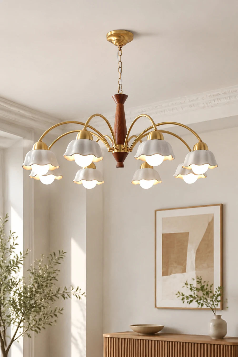 Swedish Modern Brass Chandelier - Lumpaz