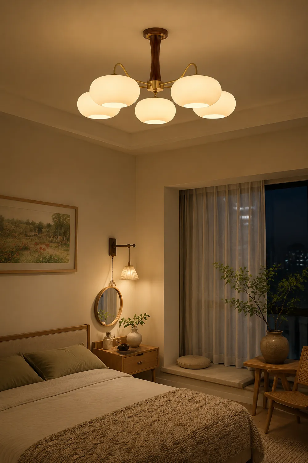 Brass Wooden Persimmon Ceiling Lamp - Lumpaz