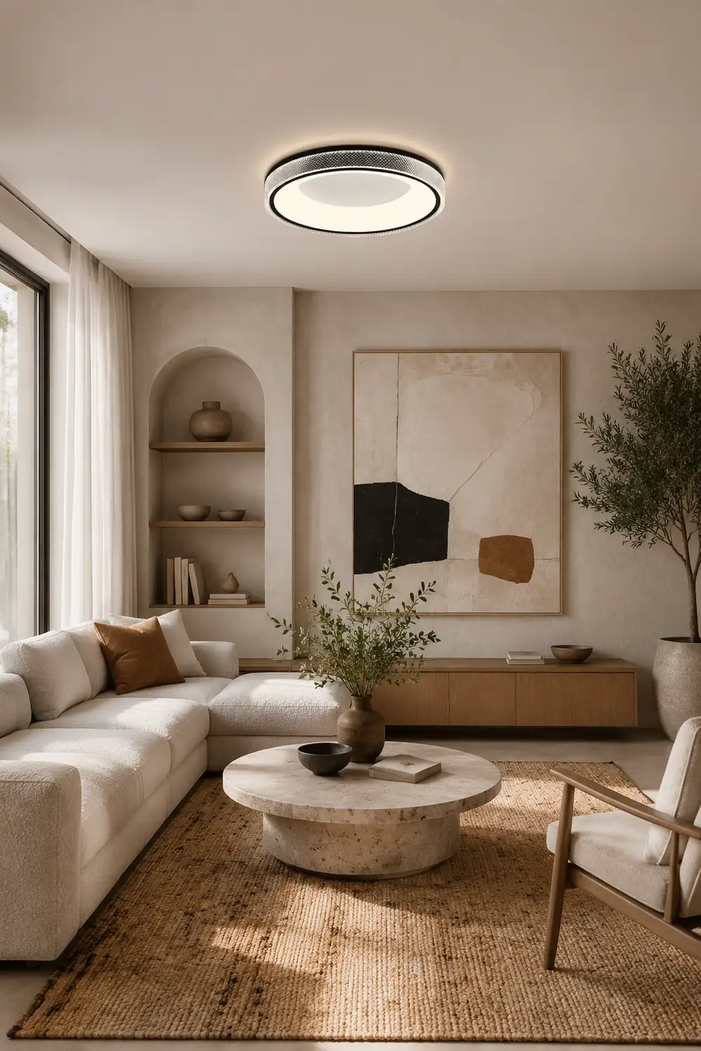 Round Shape Flush Ceiling Light - Lumpaz