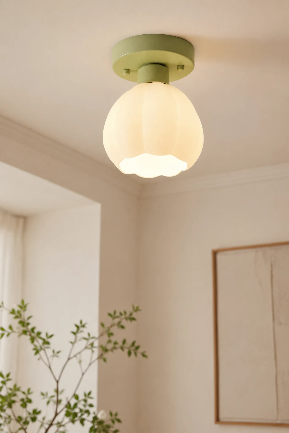 Flower Shaded Semi Flushmount Light - Lumpaz