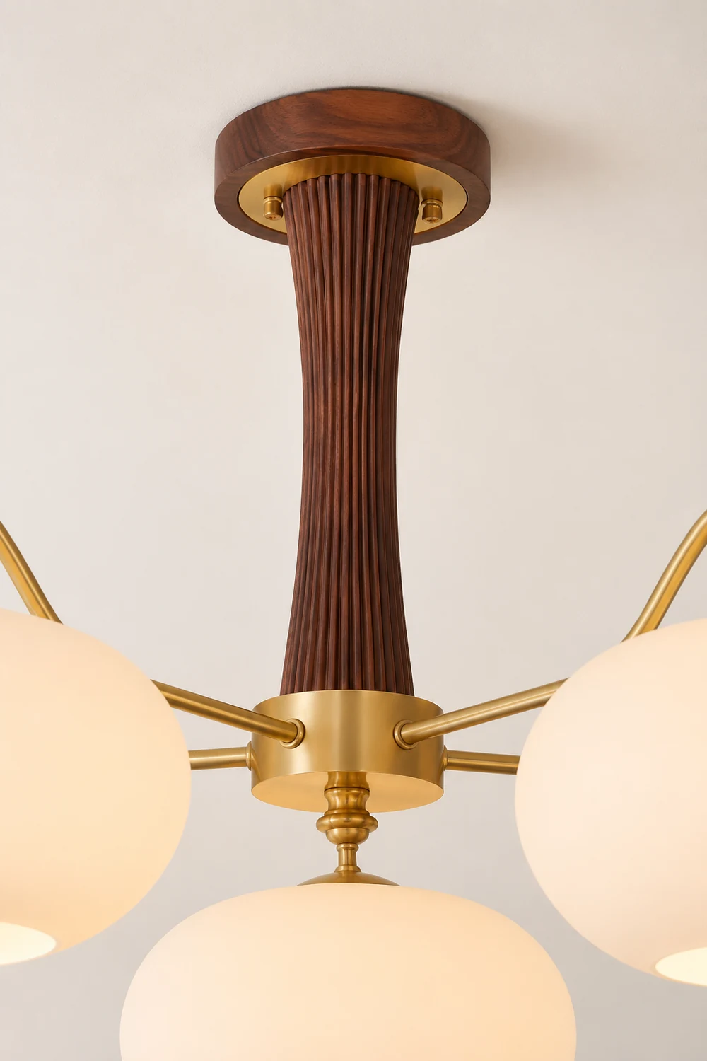 Brass Wooden Persimmon Ceiling Lamp - Lumpaz
