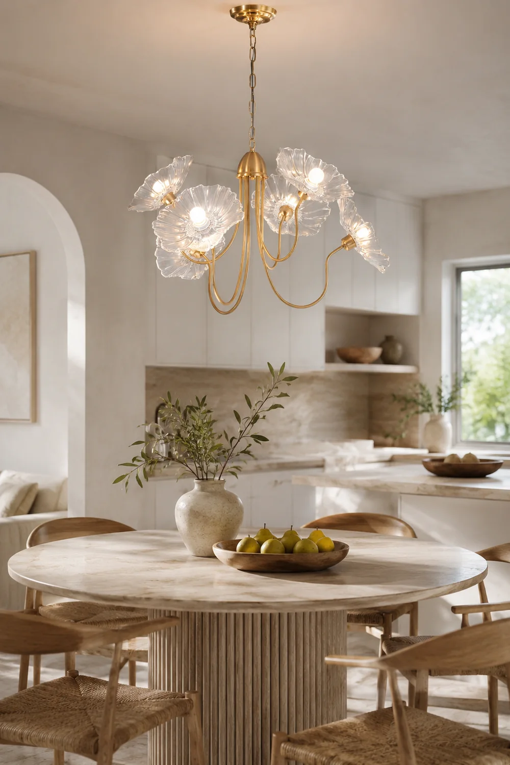 Lotus Leaf Glass Chandelier - Lumpaz