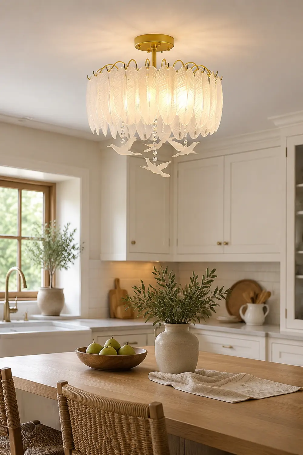 Glass Feather Ceiling Light - Lumpaz