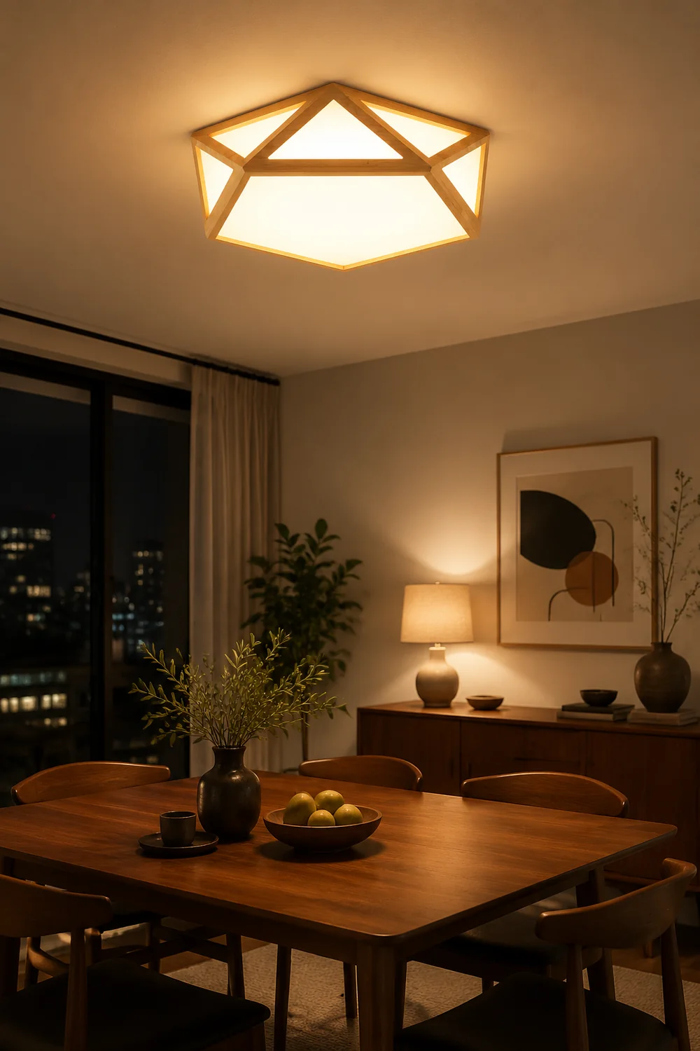 Diamond Wooden Ceiling Lamp - Lumpaz