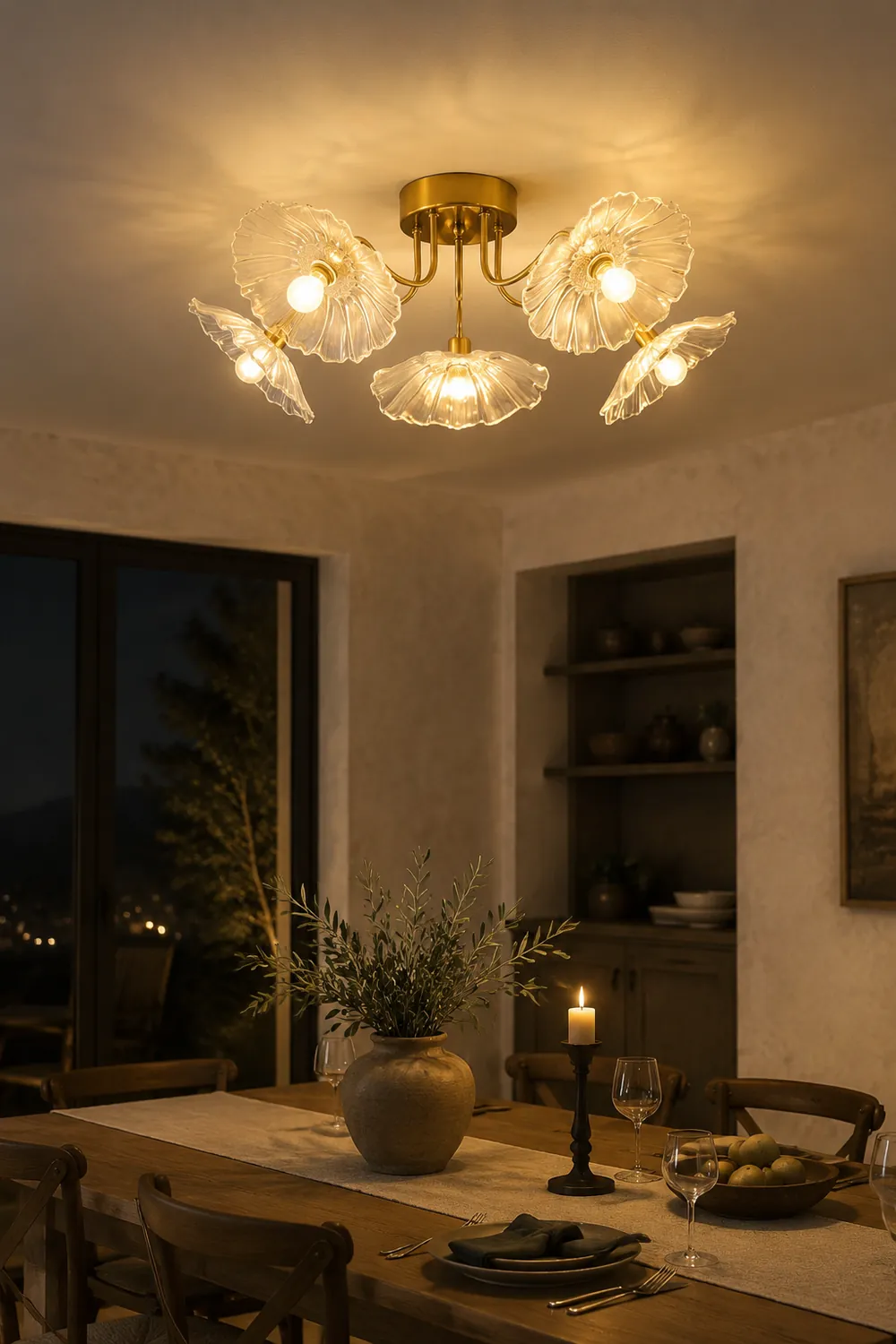 Lotus Leaf Glass Ceiling Lamp - Lumpaz