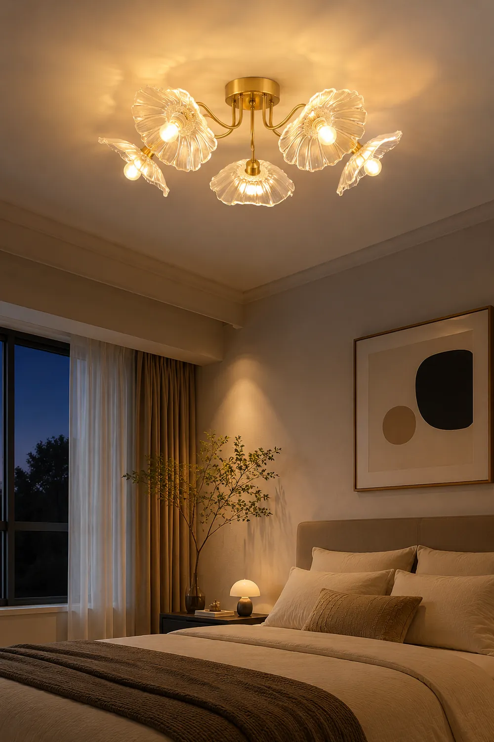 Lotus Leaf Glass Ceiling Lamp - Lumpaz