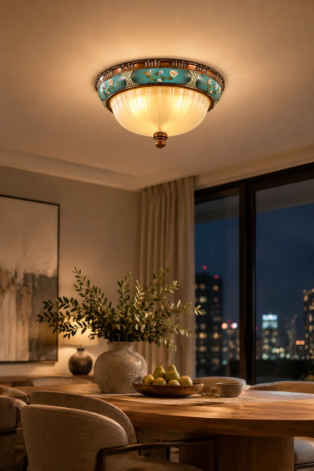 Retro Floral Resin Recessed Ceiling Light - Lumpaz
