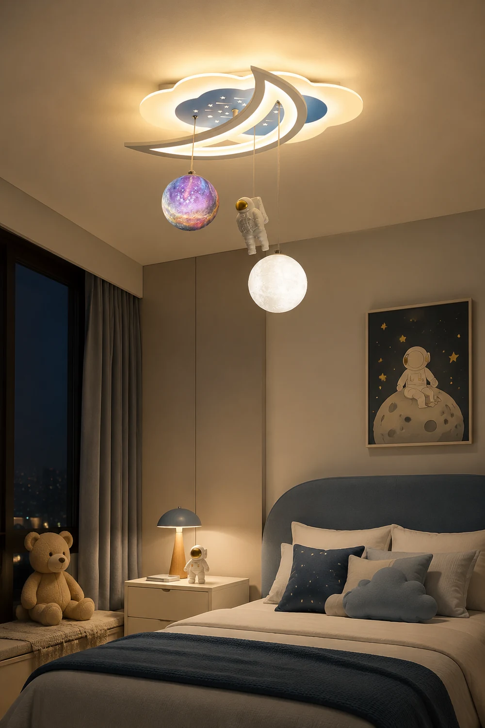 Space Astronaut Star Ceiling Lamp - Lumpaz