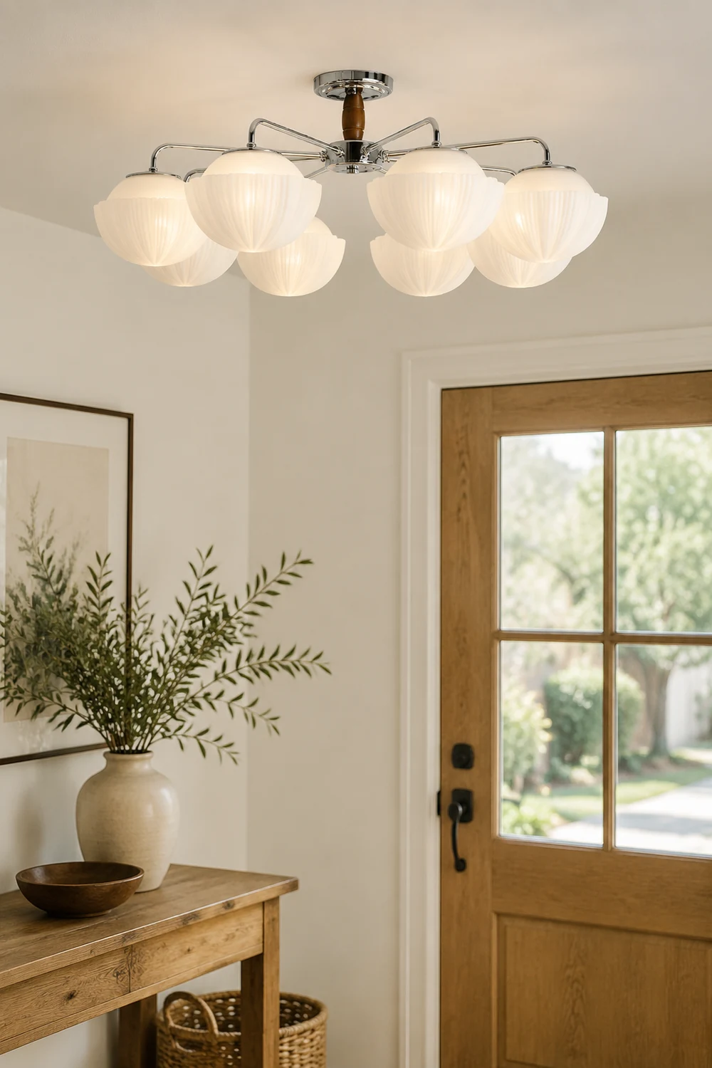 Ribbed Walnut Ceiling Lamp - Lumpaz