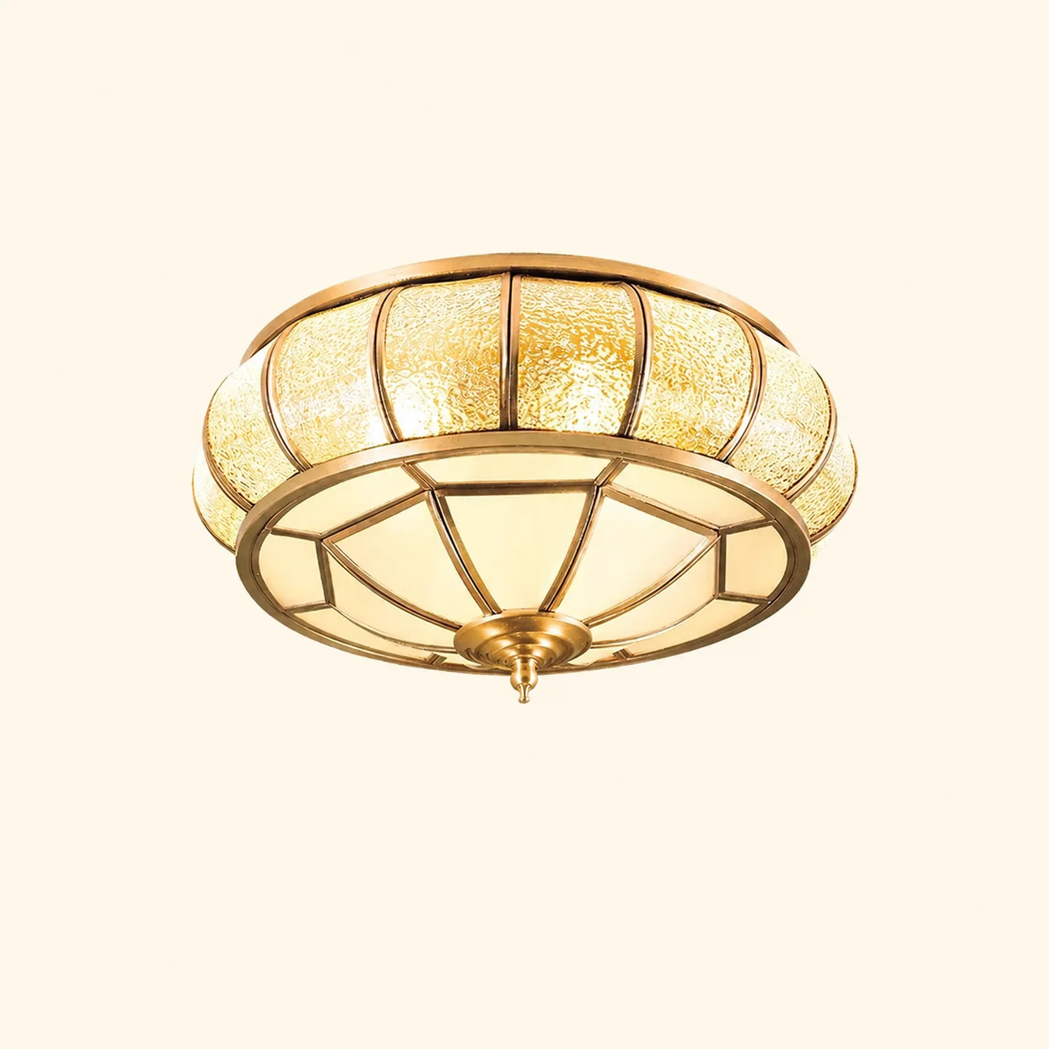 Colonial Glass Drum Ceiling Light - Lumpaz