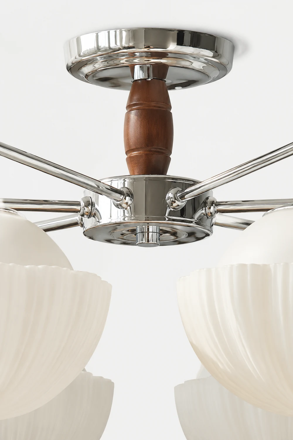 Ribbed Walnut Ceiling Lamp - Lumpaz