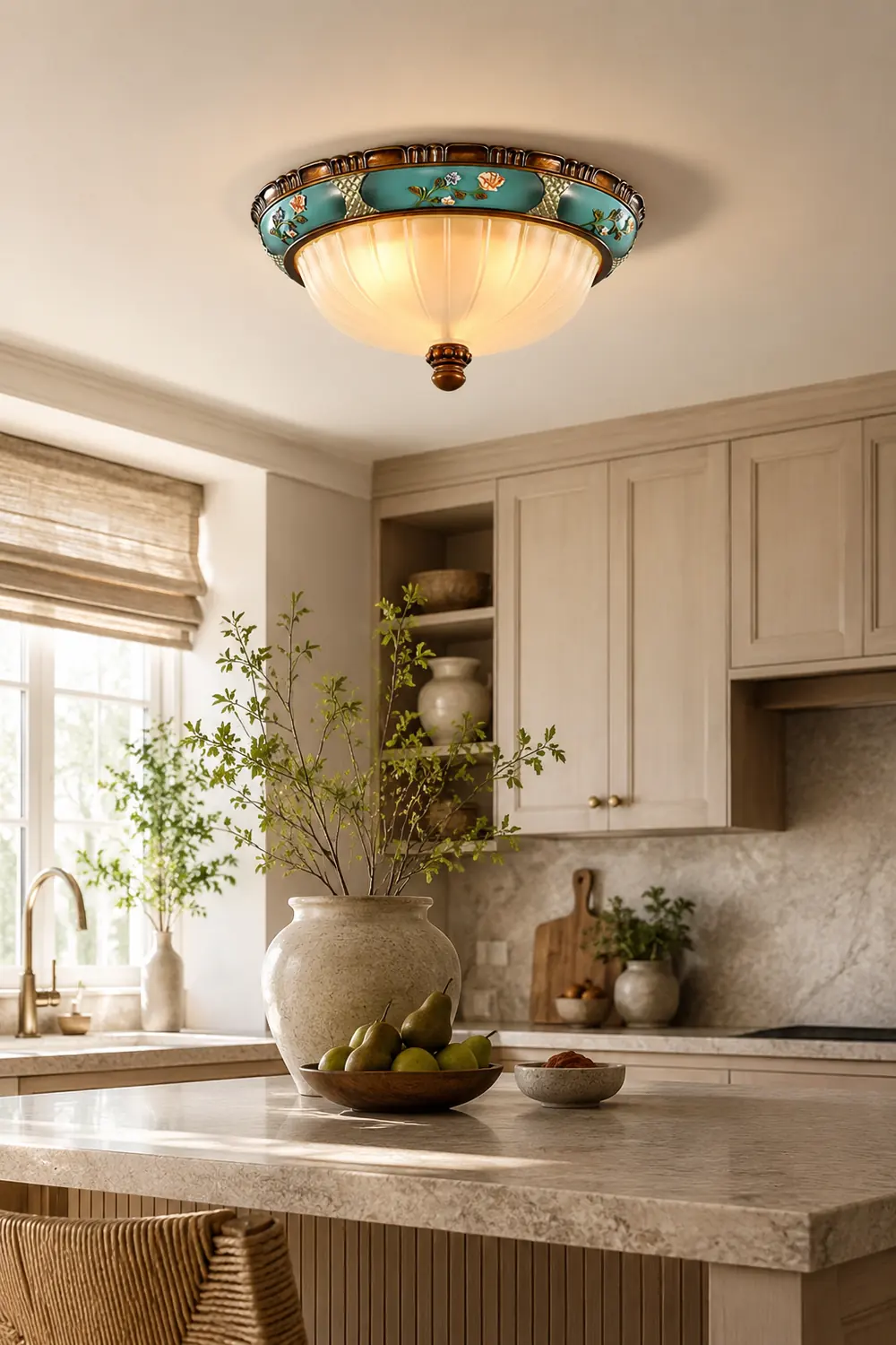 Retro Floral Resin Recessed Ceiling Light - Lumpaz