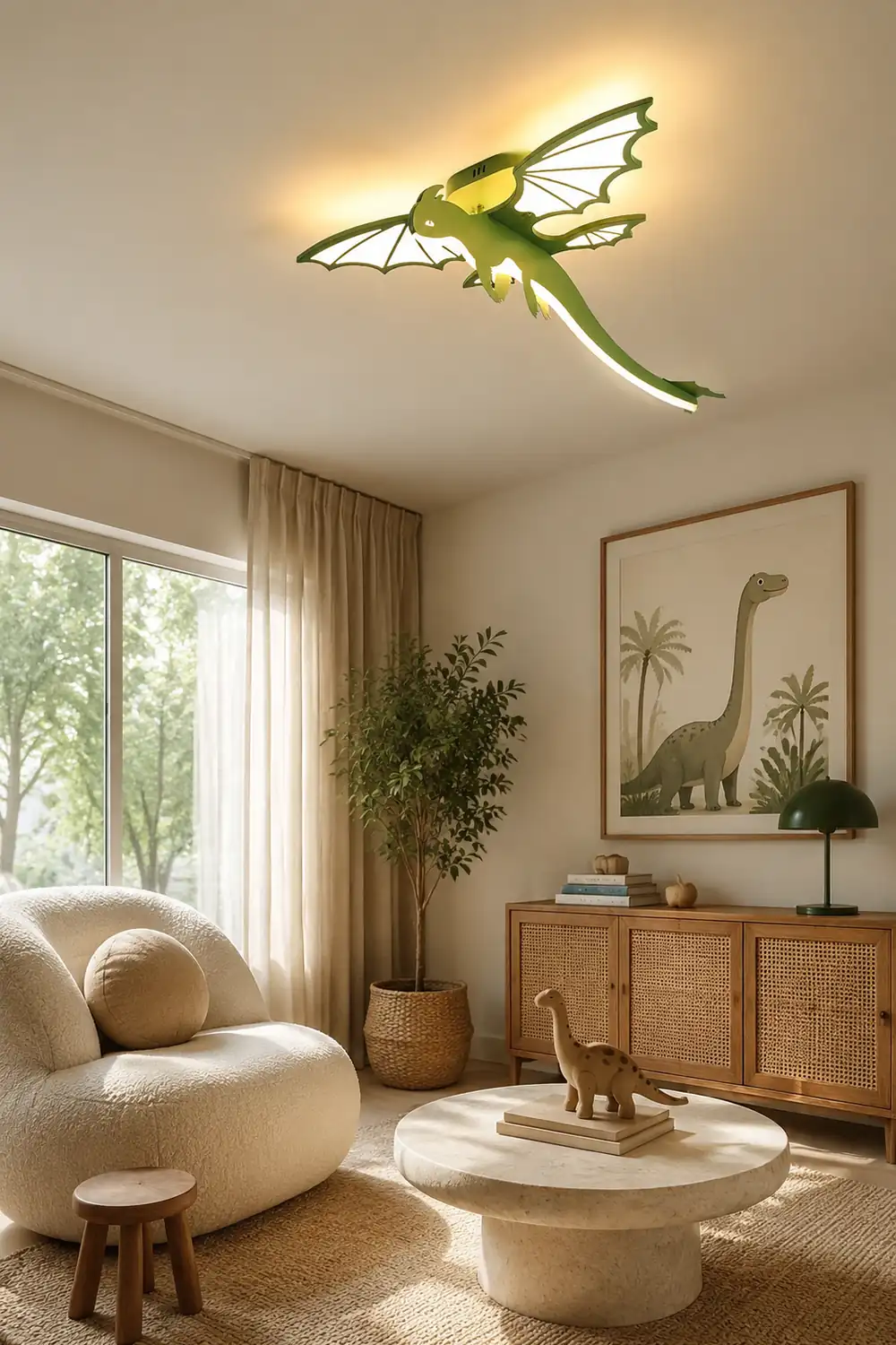 Green Dinosaur Ceiling Light - Lumpaz