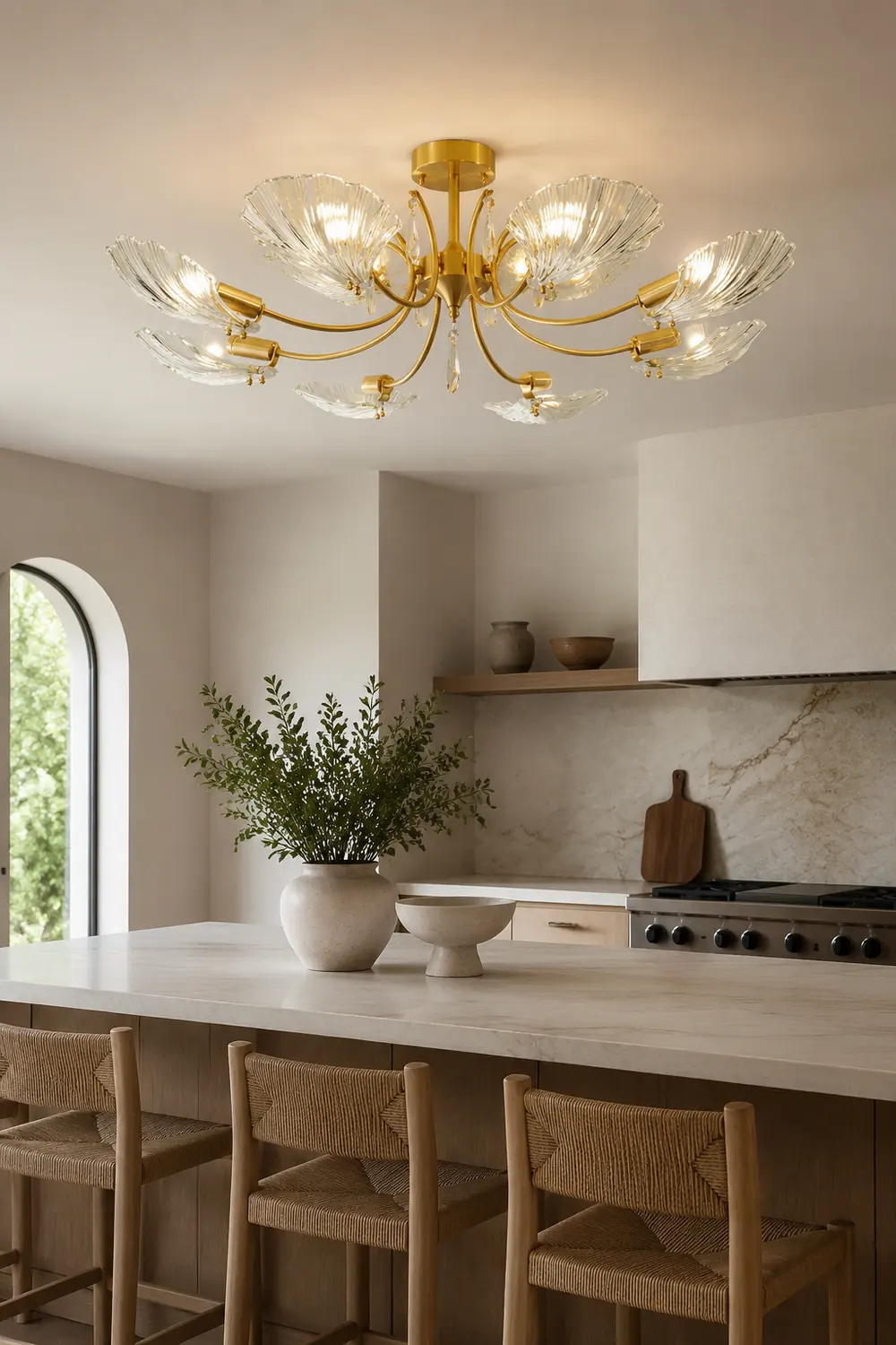 Shell Brass Ceiling Lamp - Lumpaz