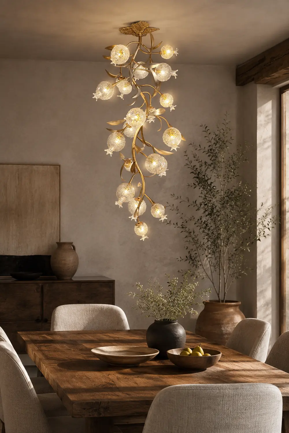 Pomegranate Brass Ceiling Lamp - Lumpaz