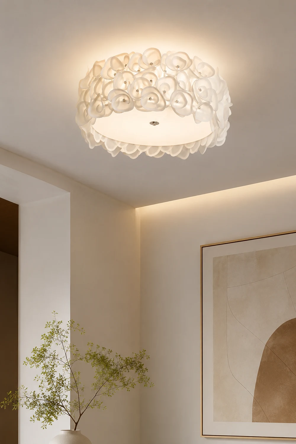 White Hydrangea Ceiling Lamp - Lumpaz
