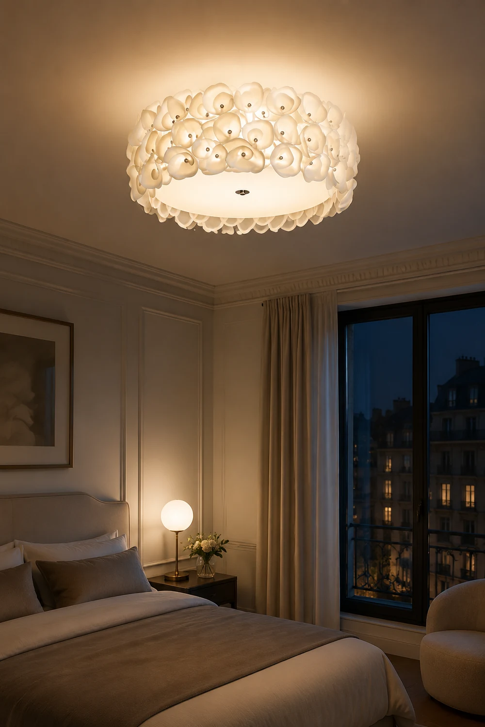 White Hydrangea Ceiling Lamp - Lumpaz