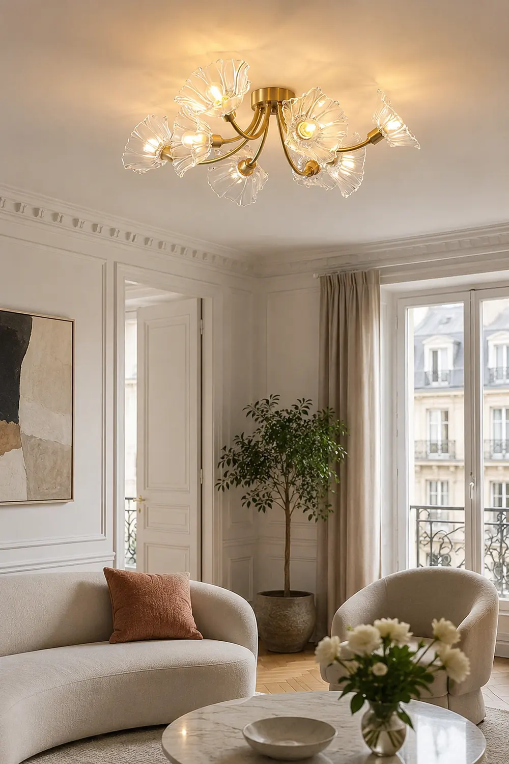 Kalin Flower Glass Ceiling Lamp - Lumpaz