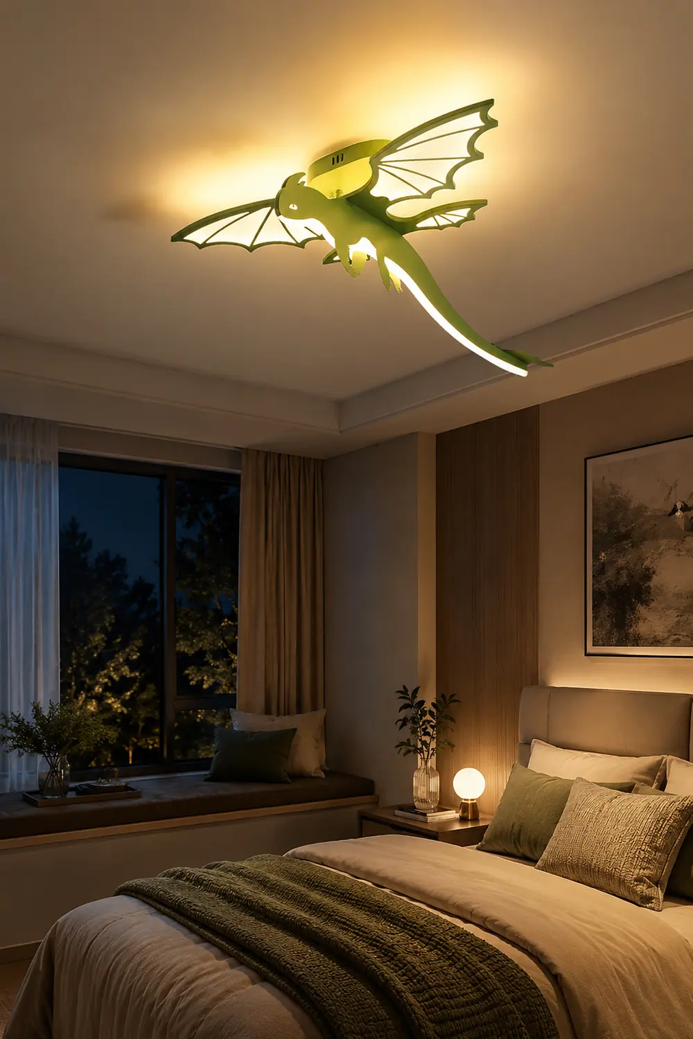 Green Dinosaur Ceiling Light - Lumpaz