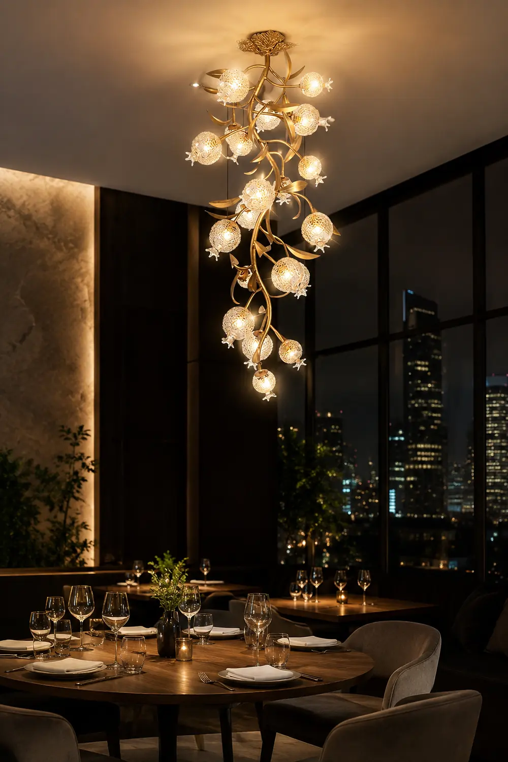 Pomegranate Brass Ceiling Lamp - Lumpaz