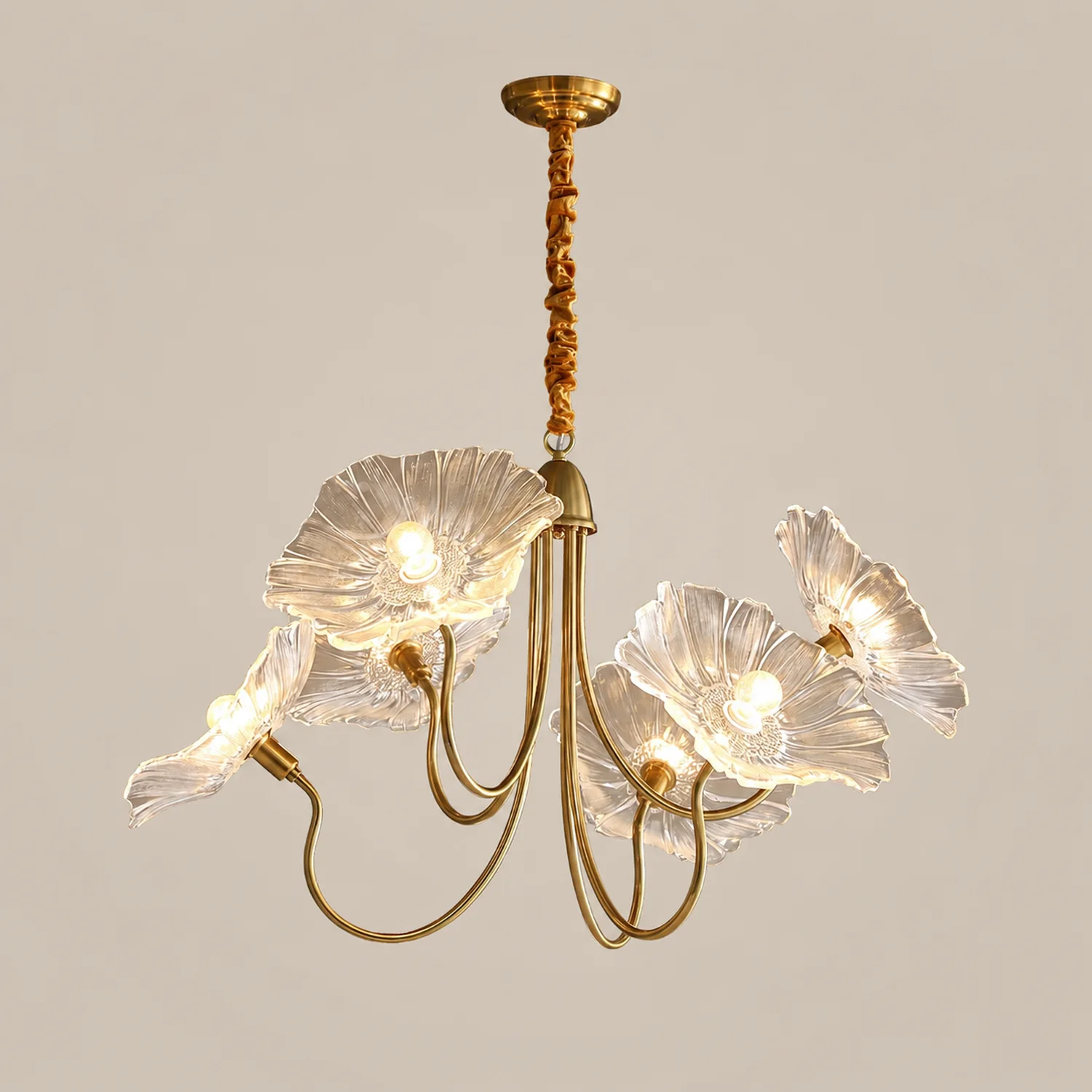 Lotus Leaf Glass Chandelier - Lumpaz