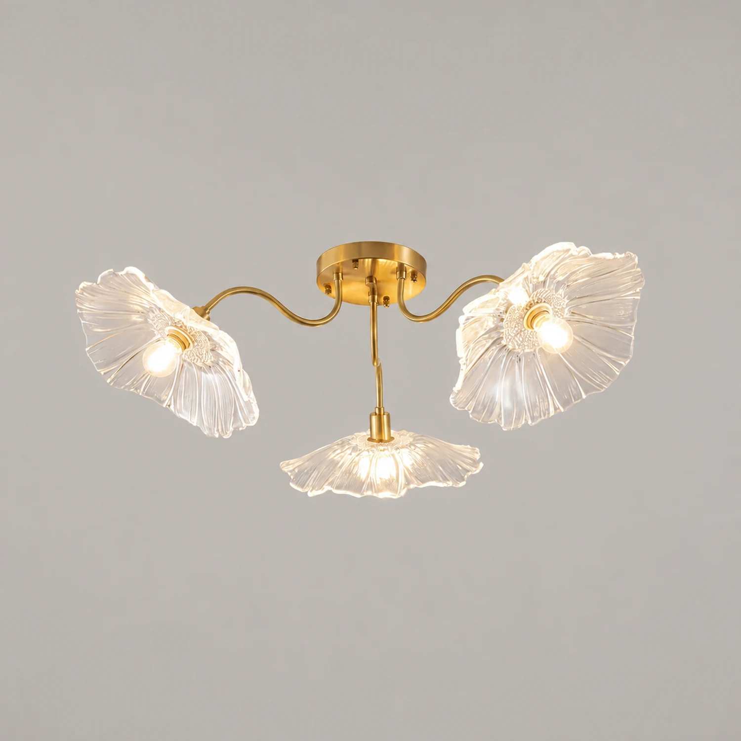 Lotus Leaf Glass Ceiling Lamp - Lumpaz