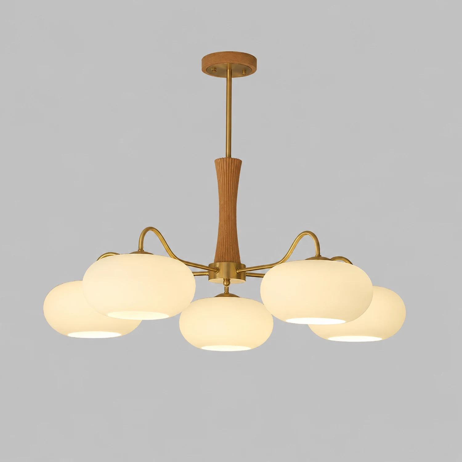 Brass Wooden Persimmon Ceiling Lamp - Lumpaz