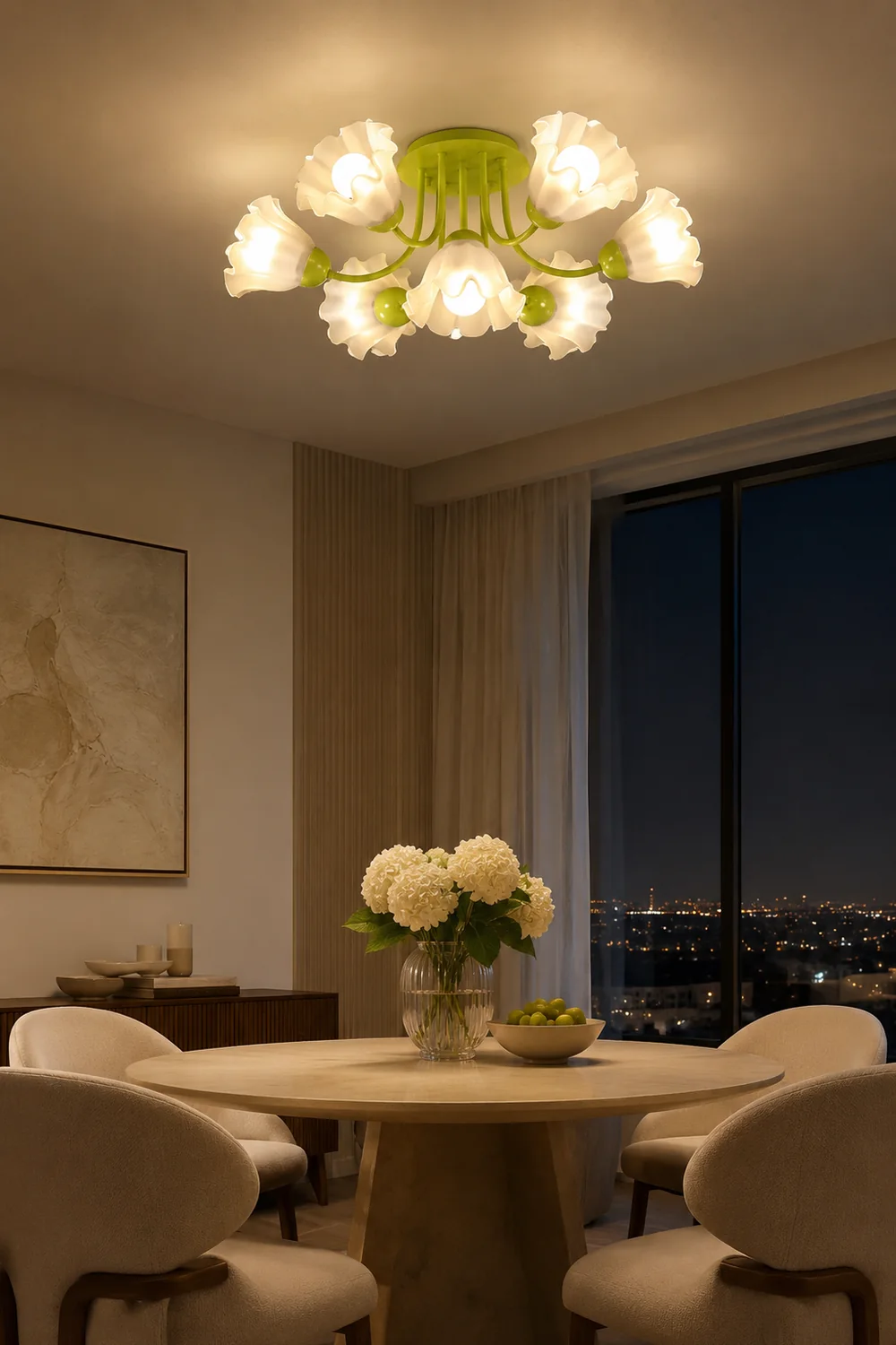 Floral Sculpted Ceiling Lamp - Lumpaz