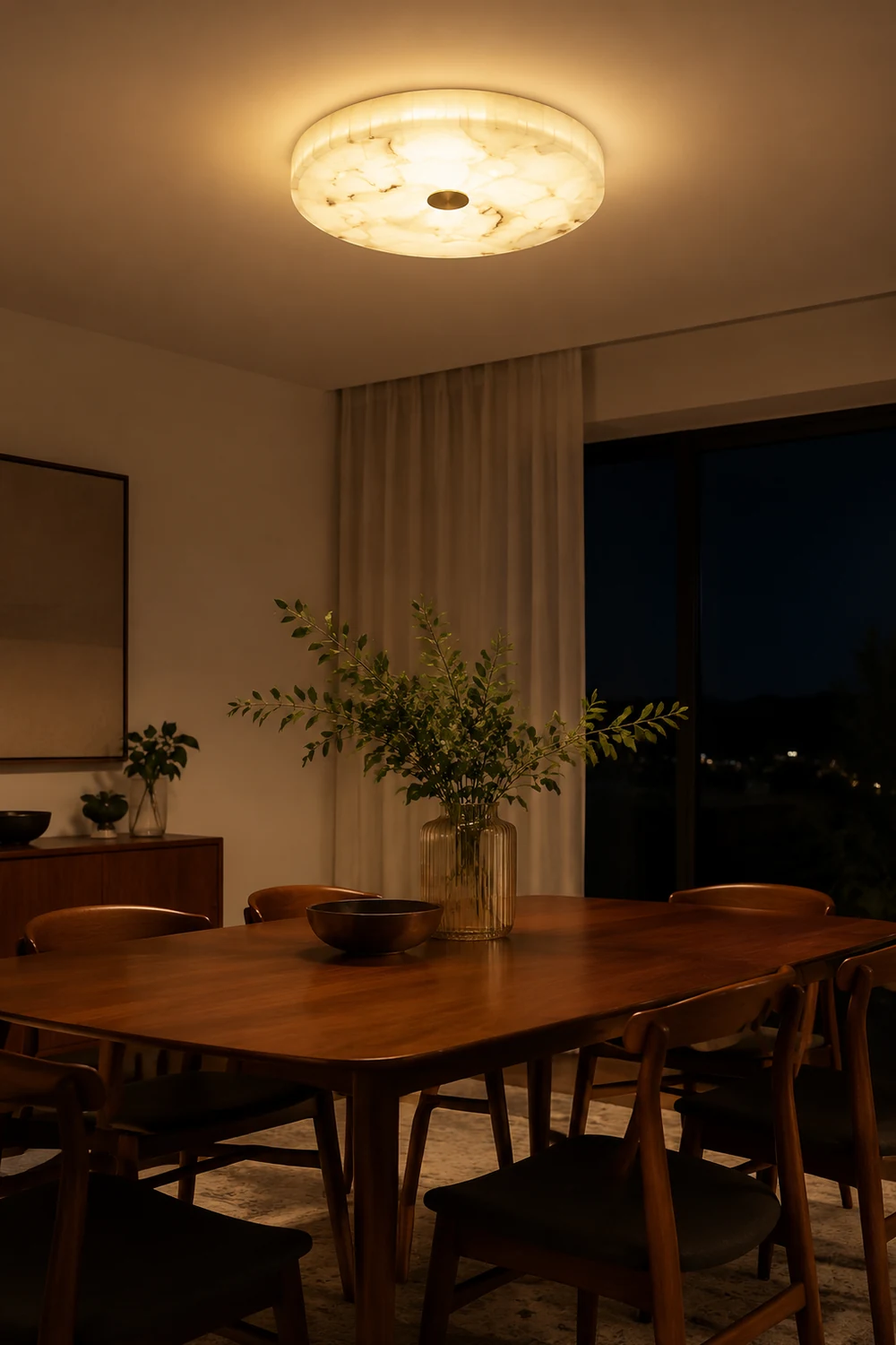 Round Alabaster Ceiling Lamp - Lumpaz