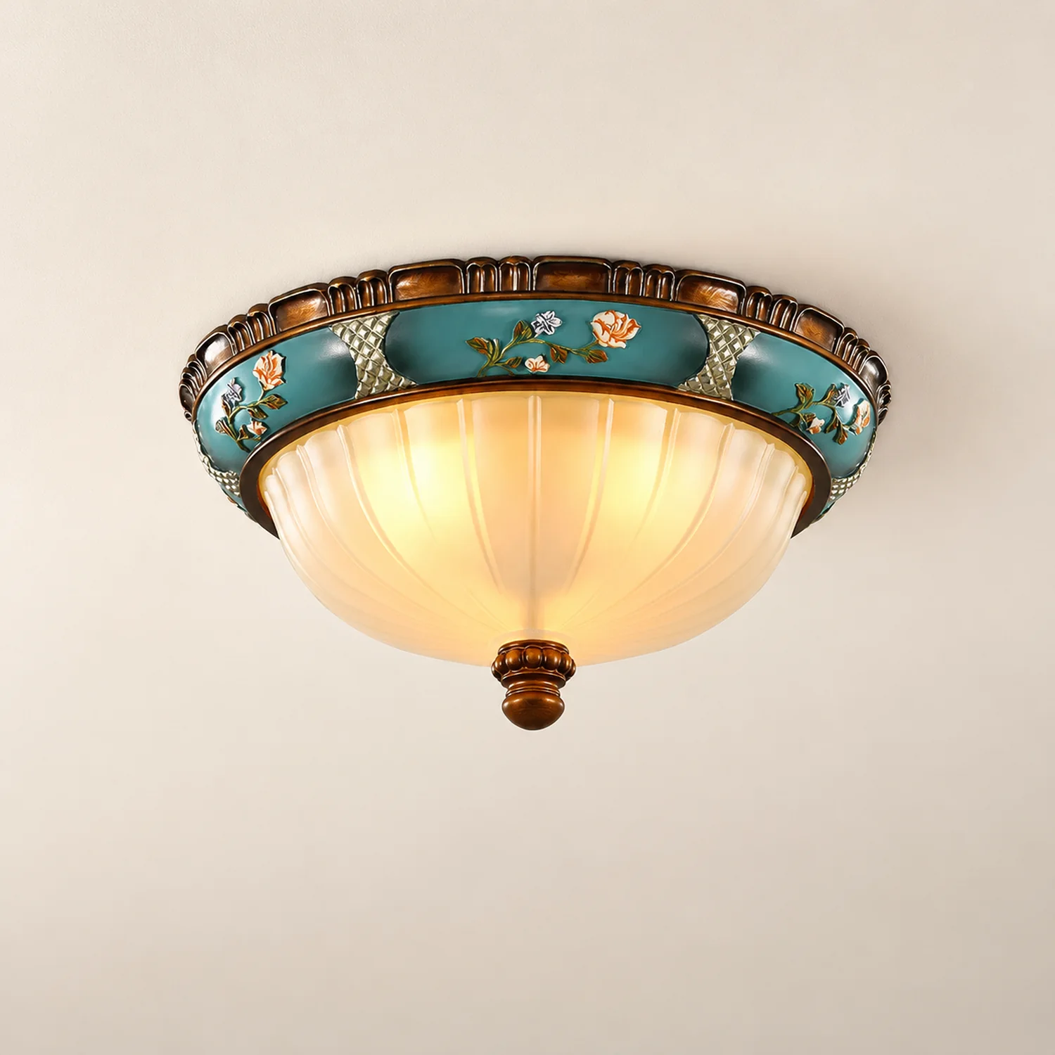 Retro Floral Resin Recessed Ceiling Light - Lumpaz