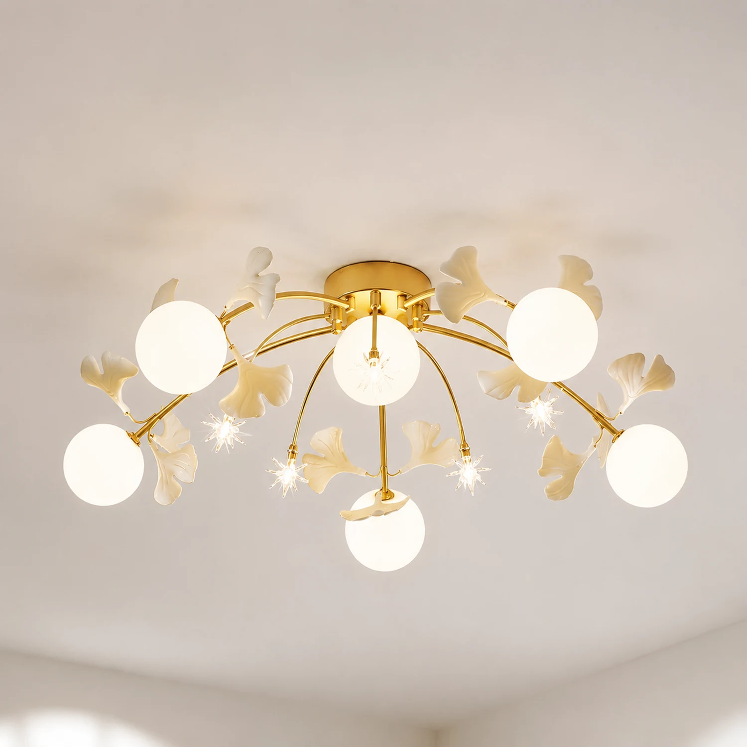 Ginkgo Glass Ceiling Lamp - Lumpaz